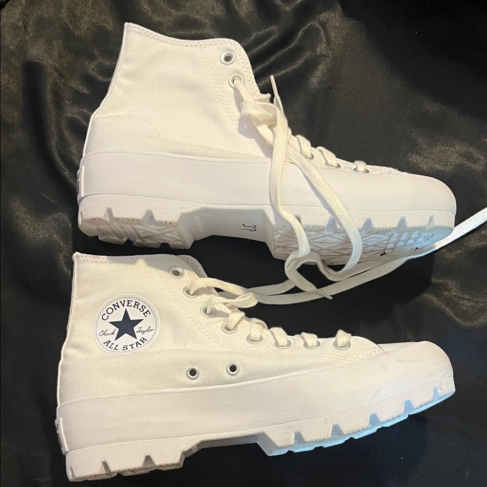 Converse All Star White Platform High-Tops